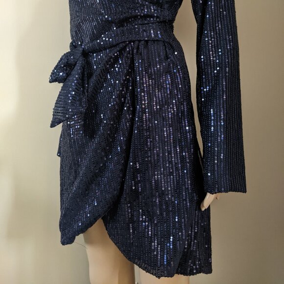 Sequin navy blazer night dress, women's medium - Picture 6 of 7